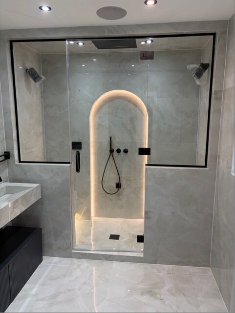 Bespoke frameless glass shower enclosure Manchester